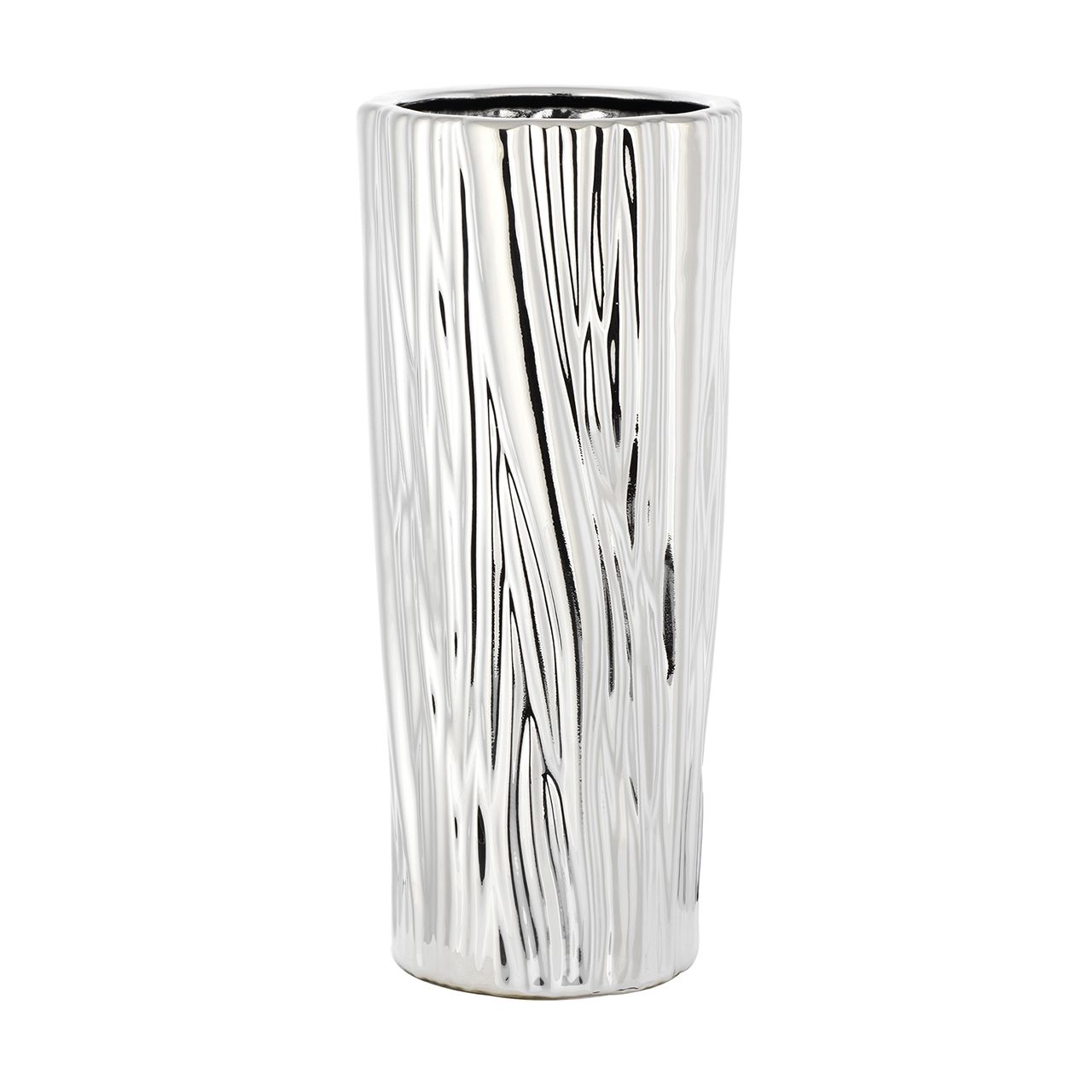 VASO ARGENTATO DECORO CORTECCIA H. 33
